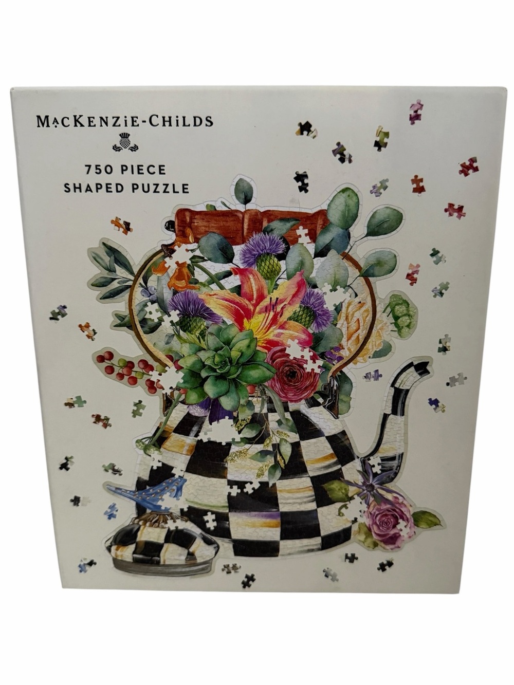 MacKenzie-Childs Courtly Check Kettle 750 Piece Shaped Jigsaw Puzzle Multi-Color